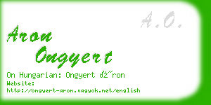 aron ongyert business card